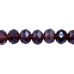 10mm Thunder Polish Glass Crystal Roundel Cut Med. Amethyst AB