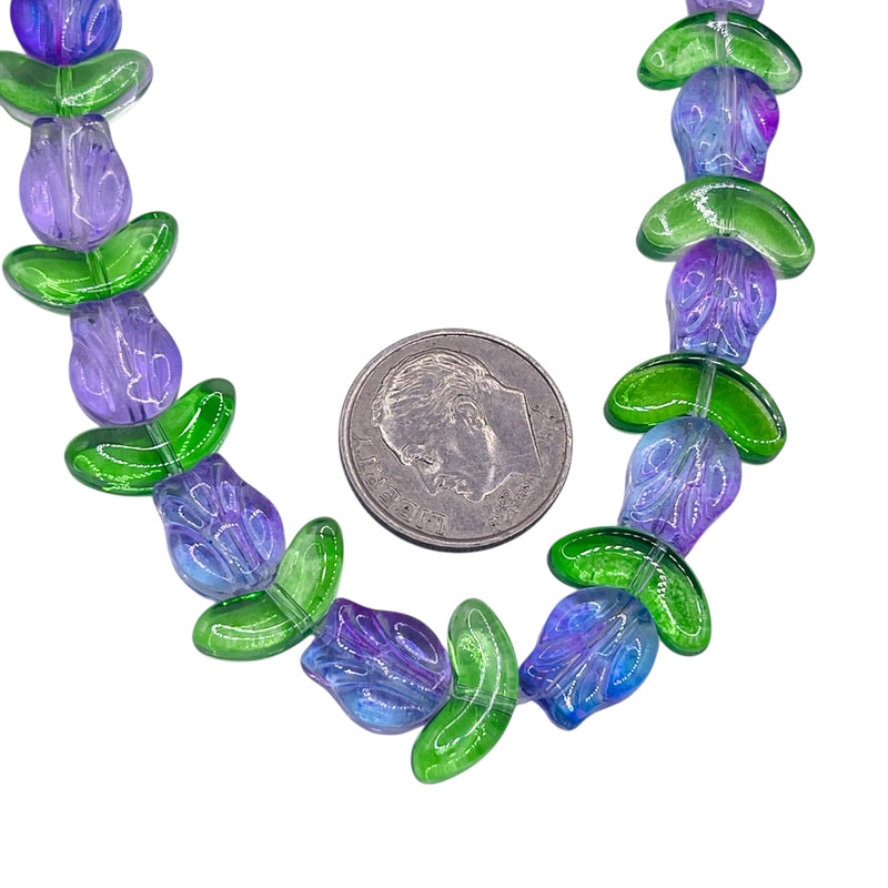 16x14mm Rose Glass Lt. Purple