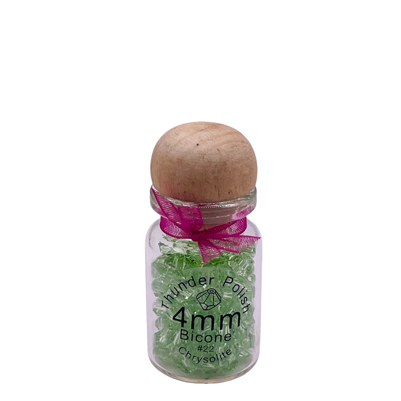 4mm Thunder Polish Glass Crystal Bicone Chrysolite Bottle