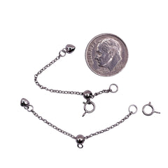 Spring Ring Clasp with Slide Extension 925 Silver