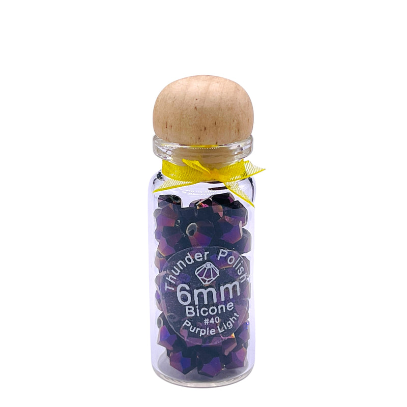 6mm Thunder Polish Glass Crystal Bicone Purple Light
