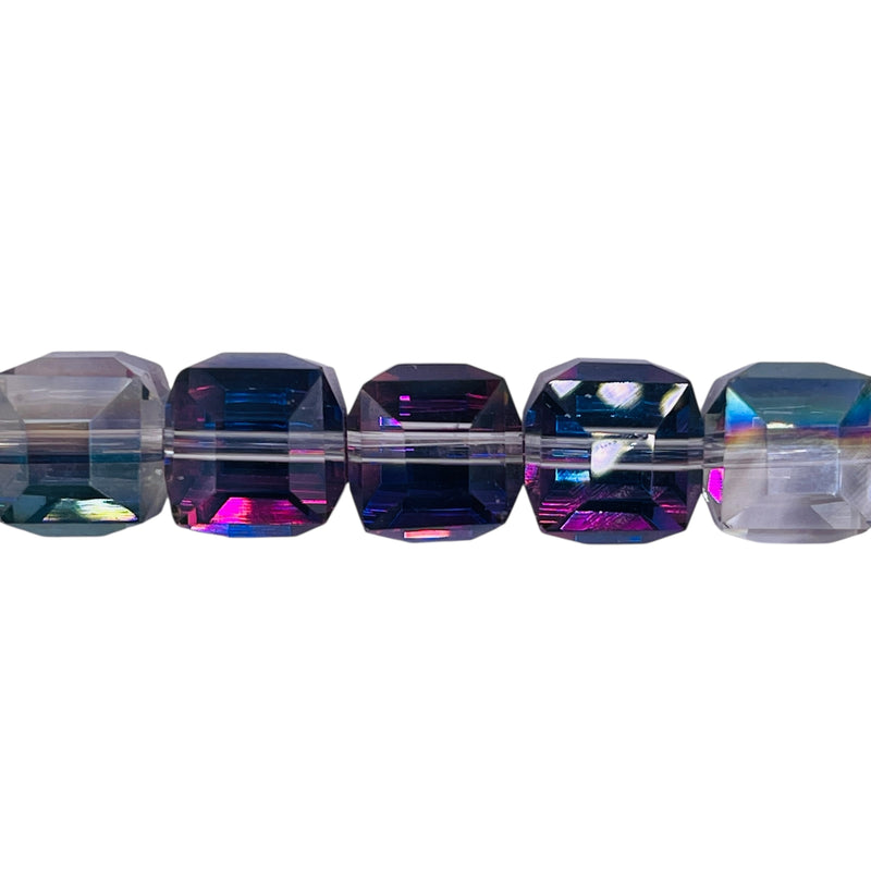 10mm Cube Glass Crystal Violet Dream