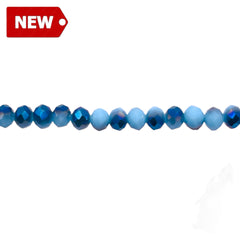4mm Thunder Polish Glass Crystal Roundel Cut Carolina BL