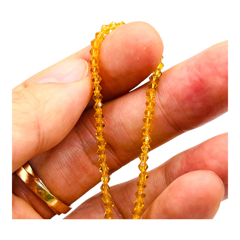 3mm Thunder Polish Glass Crystal Bicone Topaz