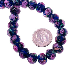 10x8mm Roundel Lampwork Blue