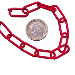 Losolo 16.5x7.5mm Stainless Steel Chain Fuchsia