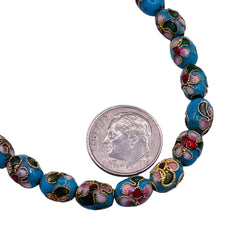 8x6mm Oval Cloisonne Blue