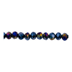 6mm Thunder Polish Glass Crystal Roundel Cut Jet AB