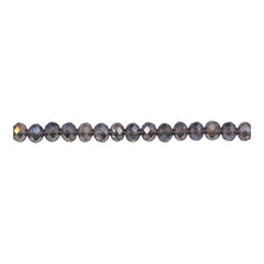 4mm Thunder Polish Glass Crystal Roundel Cut Black Diamond