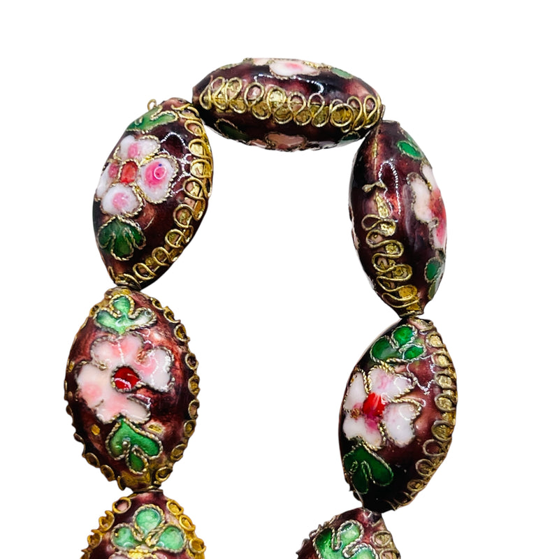 18x12mm Oval Cloisonne Purple
