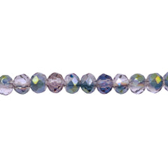 6mm Thunder Polish Glass Crystal Roundel Cut Violet Dream