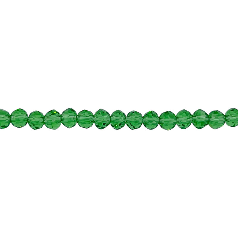 4mm Thunder Polish Glass Crystal Roundel Cut Peridot