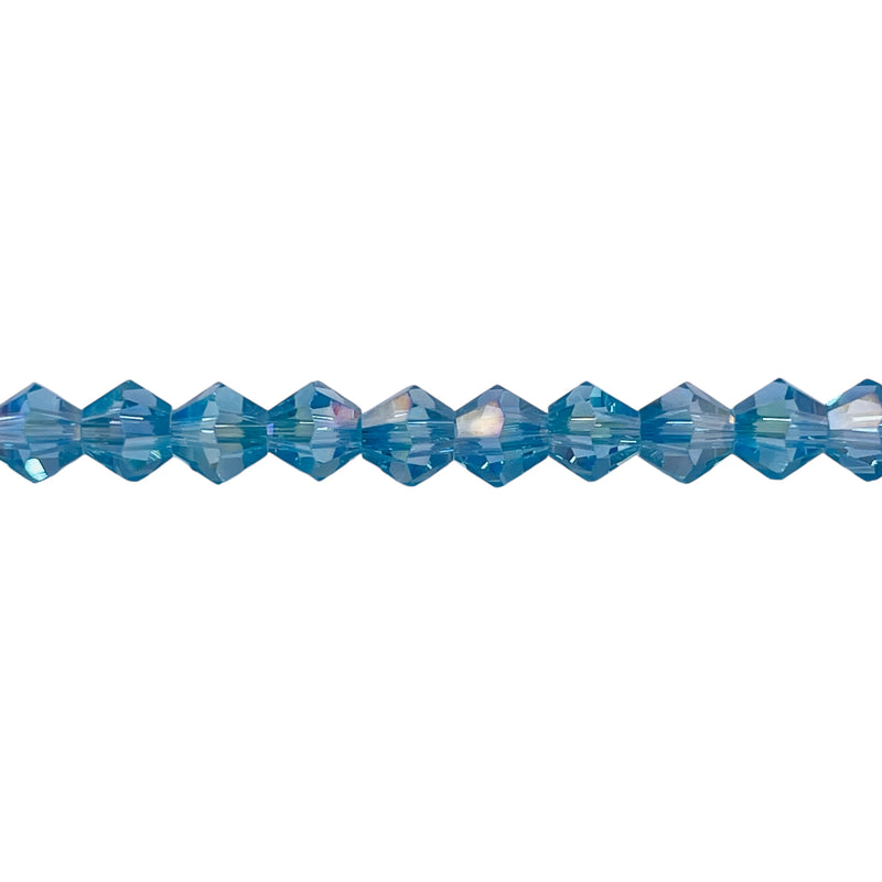 6mm Thunder Polish Glass Crystal Bicone Lt. Aquamarine