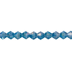 6mm Thunder Polish Glass Crystal Bicone Lt. Aquamarine