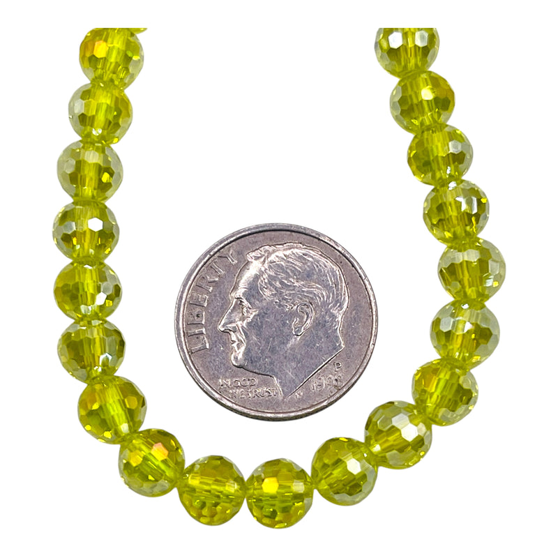 6mm Thunder Polish Round Disco Cut Yellow Gold Super AB