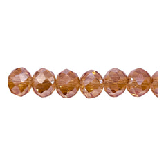 10mm Thunder Polish Glass Crystal Roundel Cut Gold Champagne