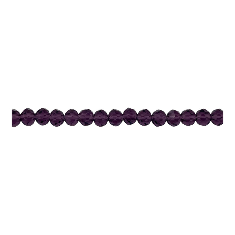 4mm Thunder Polish Glass Crystal Roundel Cut Violet