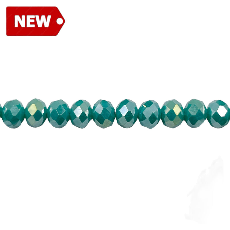 6mm Thunder Polish Glass Crystal Roundel Cut Sea Gold