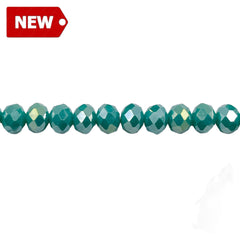6mm Thunder Polish Glass Crystal Roundel Cut Sea Gold