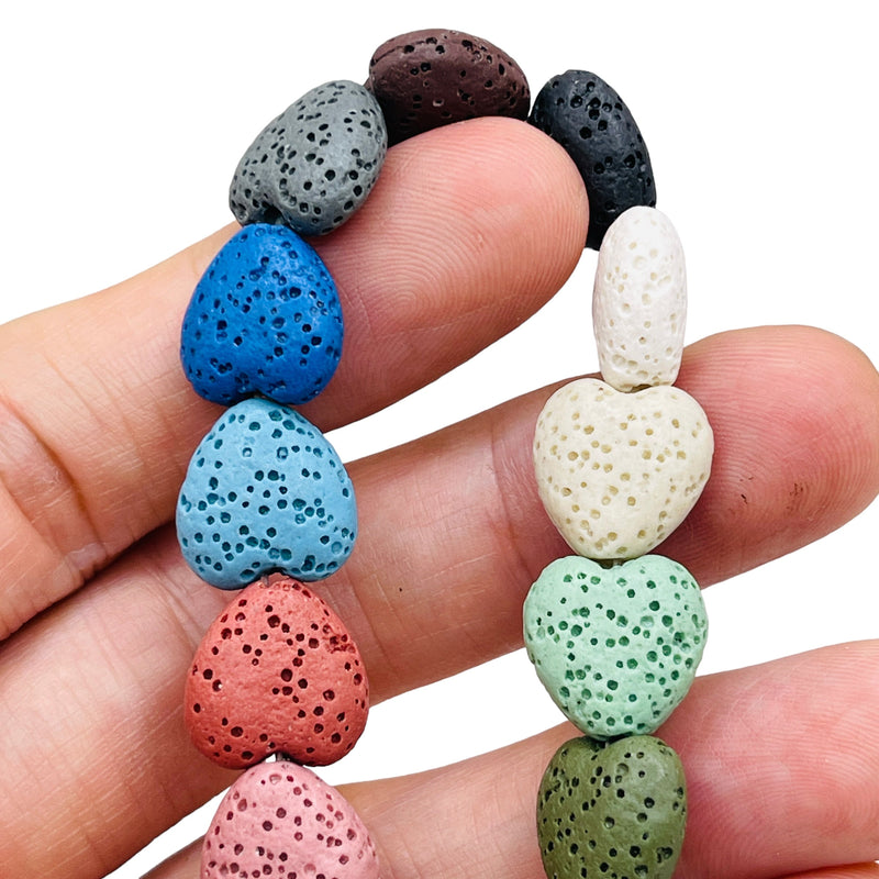 14mm Heart Lava Multi Colors