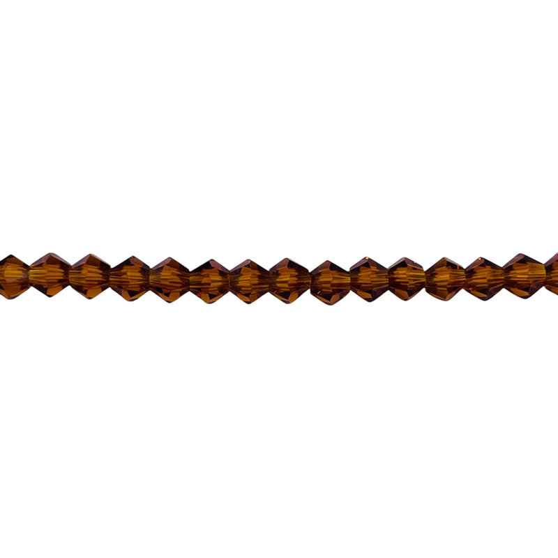 4mm Thunder Polish Glass Crystal Bicone Med. Smoked Topaz
