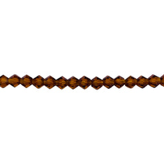 4mm Thunder Polish Glass Crystal Bicone Med. Smoked Topaz