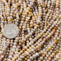 3 to 4mm Fresh Water Pearl Off Round