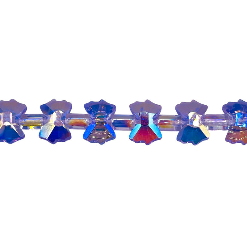 10x7mm Bow Tie Glass Crystal Lt. Purple Super AB