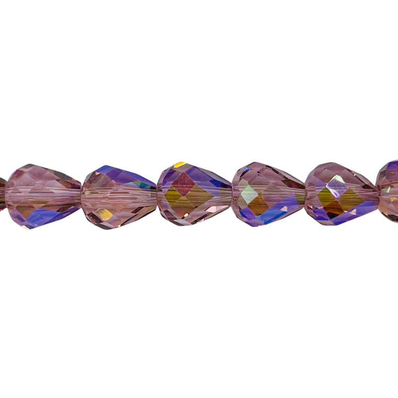 9x8mm Teardrop Glass Crystal Black Diamond Super AB
