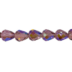 9x8mm Teardrop Glass Crystal Black Diamond Super AB