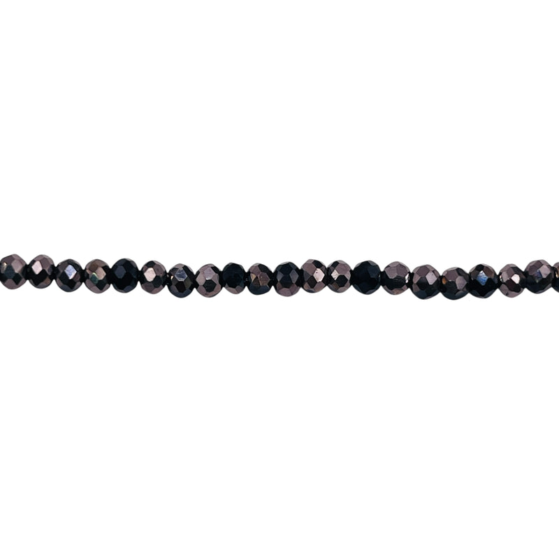 3mm Thunder Polish Glass Crystal Roundel Cut Jet Half Hematite