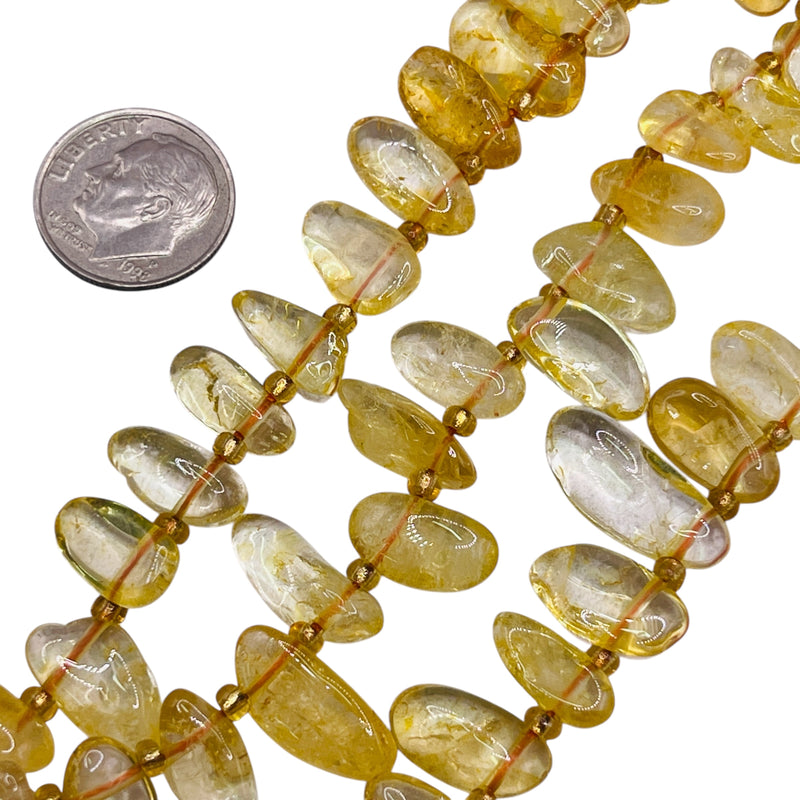 9-13mm Chips Citrine side drilled