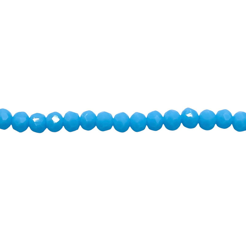 4mm Thunder Polish Glass Crystal Roundel Cut Sky Blue Jade