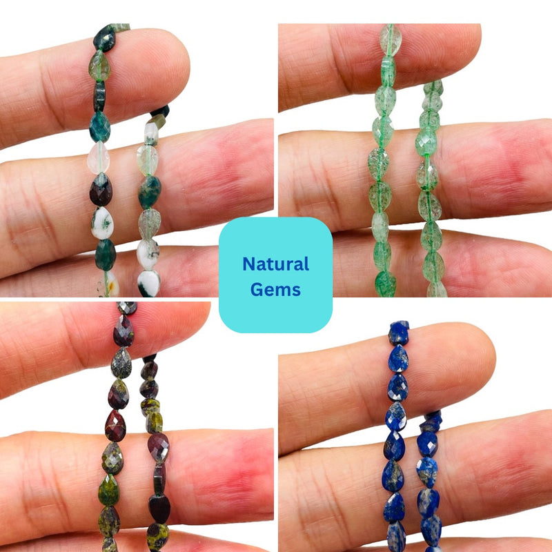6x4mm Flat Teardrop Natural Gemstones Package Deal