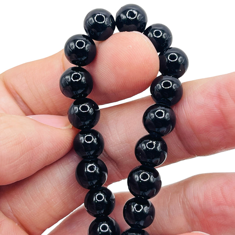 Dyed Jade Round Black