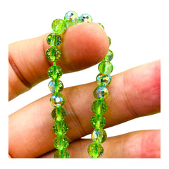 6mm Thunder Polish Round Disco Cut Peridot Super AB