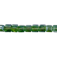 6mm Cube Glass Crystal Dk. Chrysolite