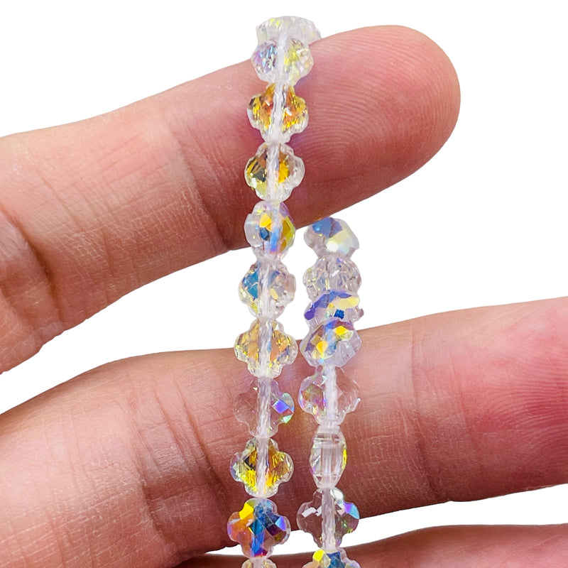 6mm Clover Glass Crystal Super AB