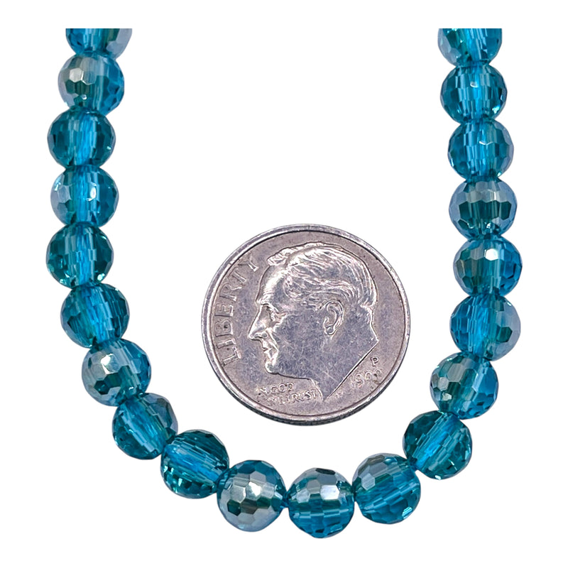 6mm Thunder Polish Round Disco Aquamarine GA