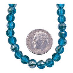 6mm Thunder Polish Round Disco Aquamarine GA