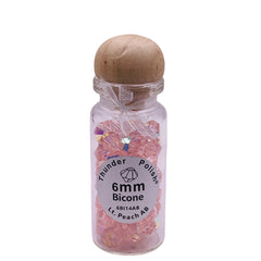 6mm Thunder Polish Glass Crystal Bicone Lt. Peach AB