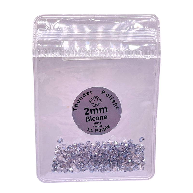 2mm Thunder Polish Glass Crystal Bicone Lt. Purple