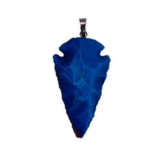 45mm Handcrafted Obsidian Arrow Pendant Blue