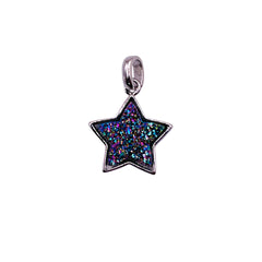 16mm Star Druzy Pendant Purple Light