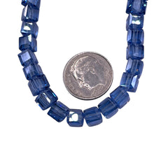 6mm Cube Glass Crystal Lt. Sapphire