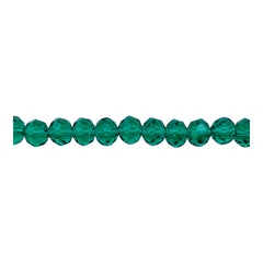 6mm Thunder Polish Glass Crystal Roundel Cut Green Zircon