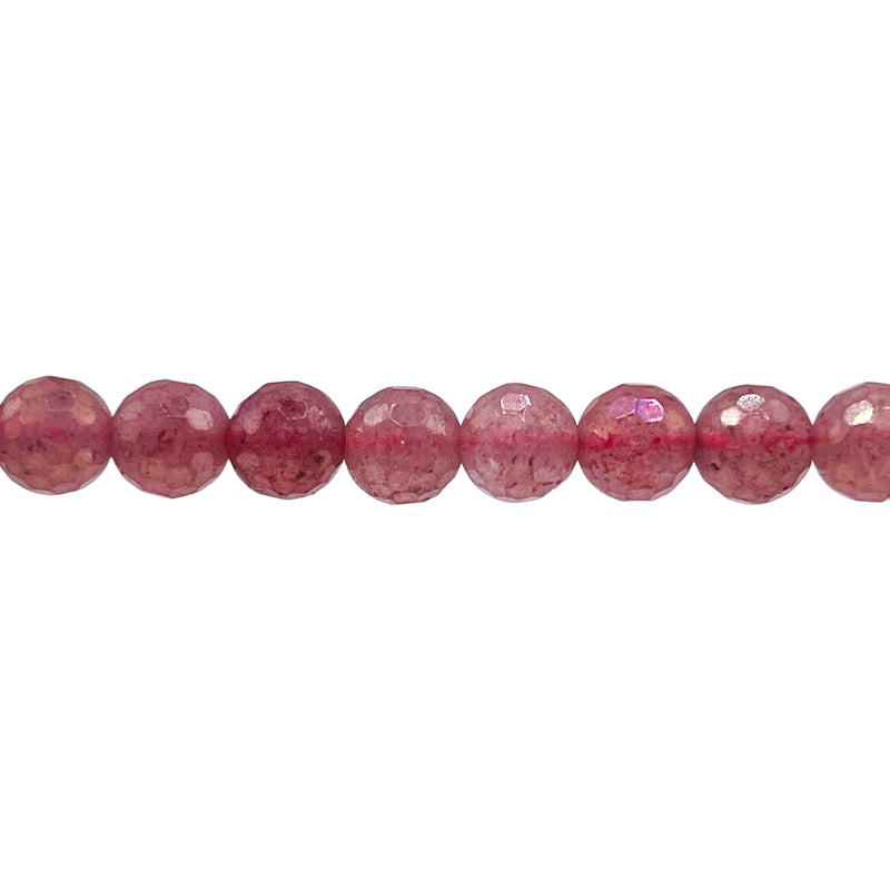 8mm Round Cut Cherry Quartz Shine