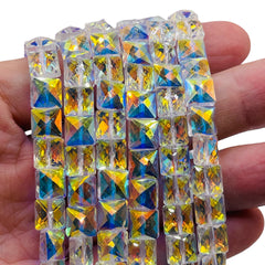 8mm Square Glass Crystal Super AB