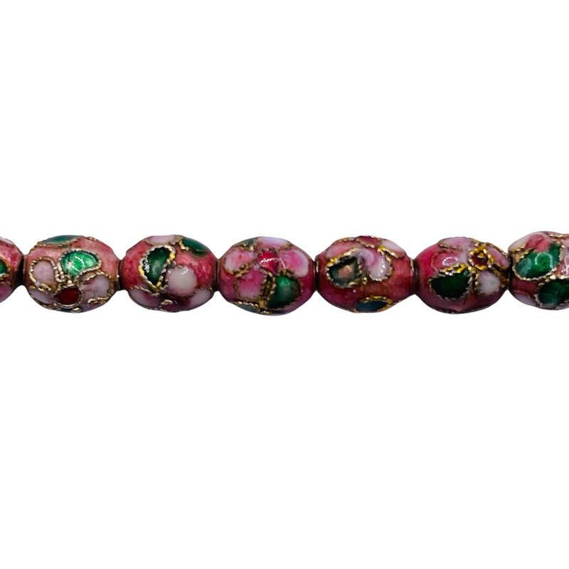 8x6mm Oval Cloisonne Pink