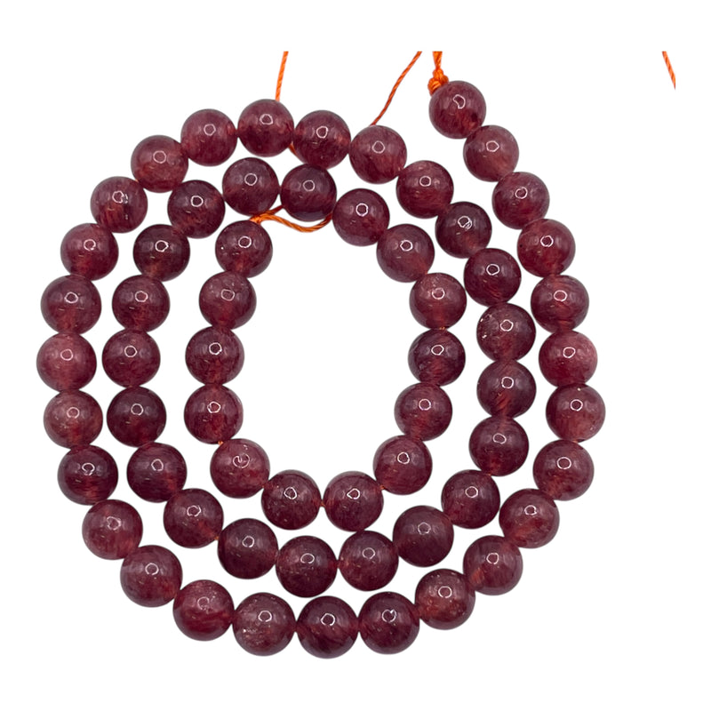 6mm Round Russian Strawberry Quartz